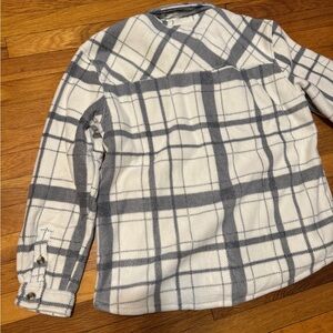 Grey and white shacket